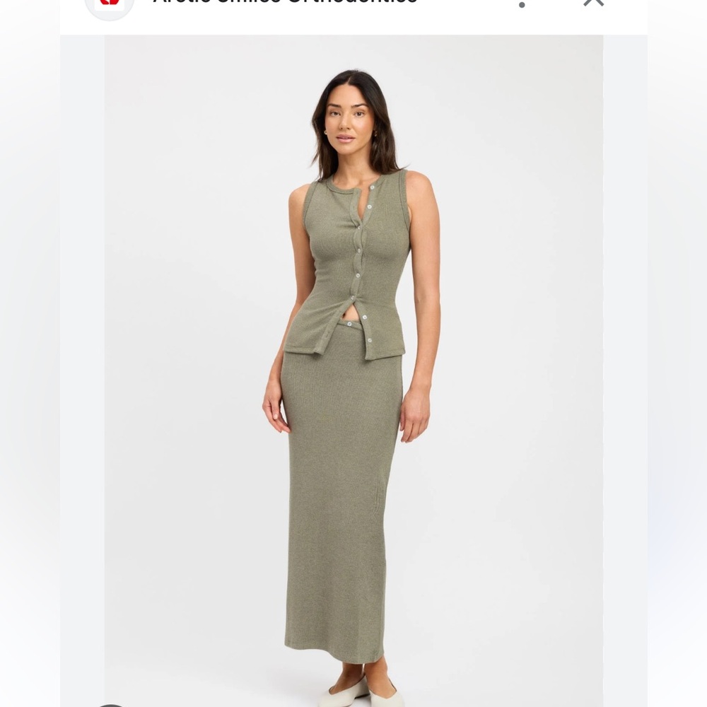 Kookai Olive Maxi Skirt